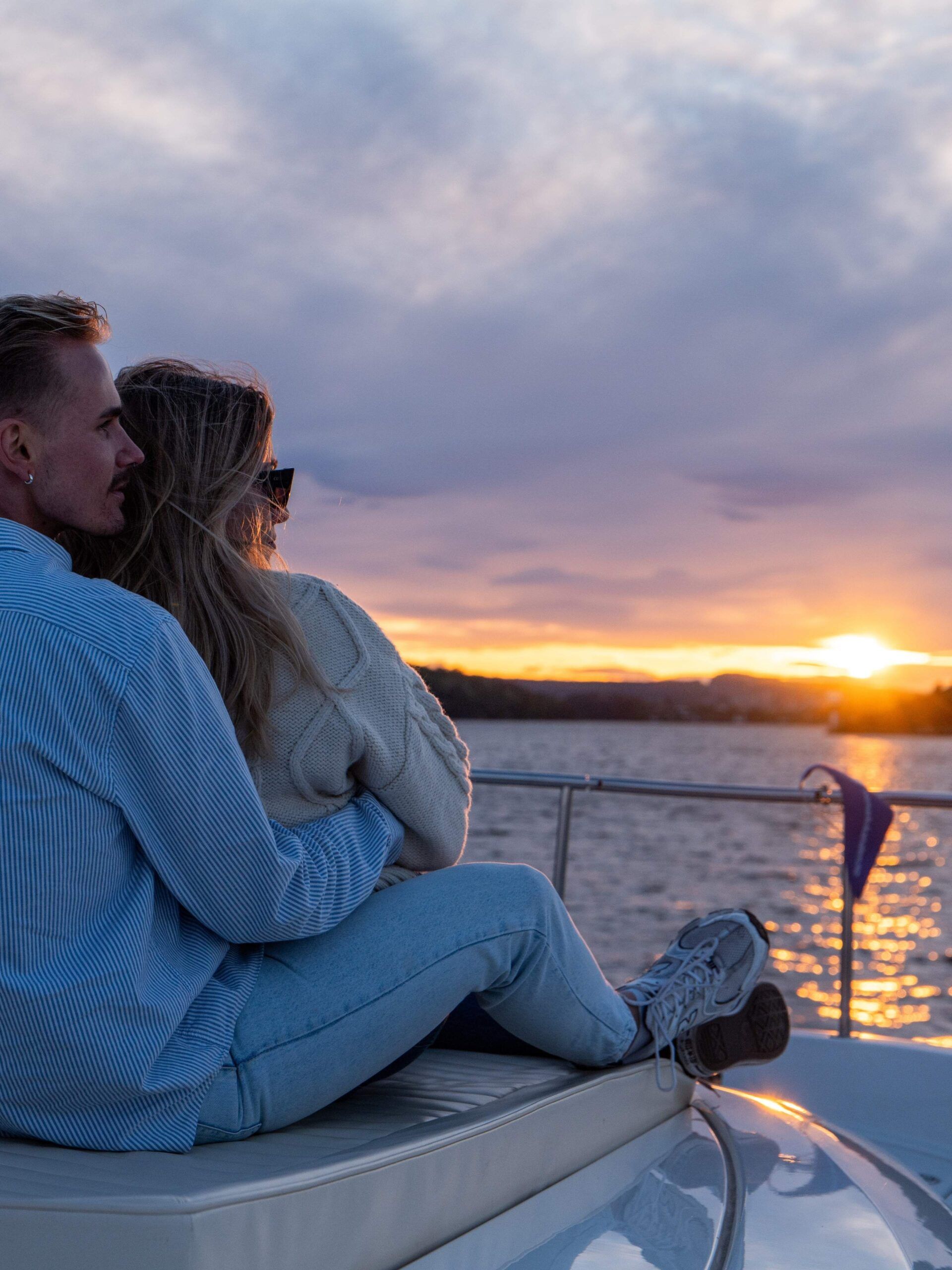 Couple Trip on board electric boat